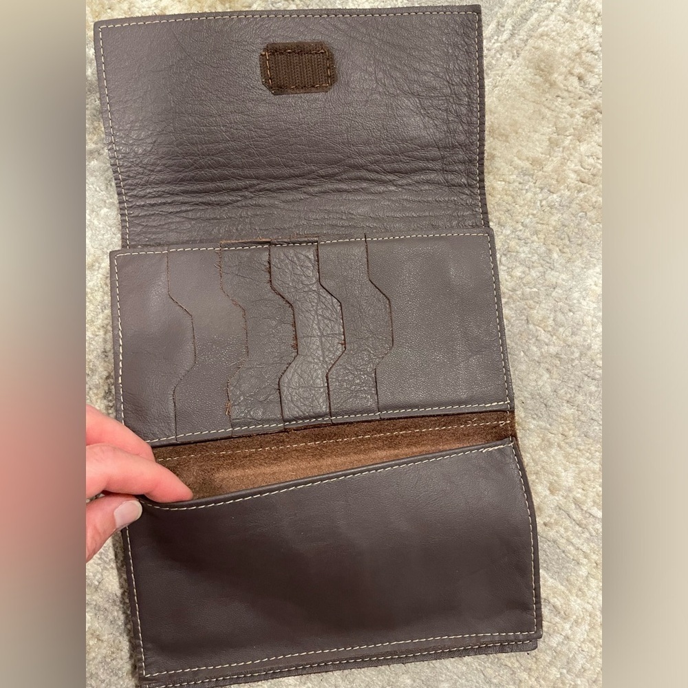 Leather Master Brantford Ont. Canada Quality Leather Wallet Raw Edge Deep Purple - Picture 5 of 9
